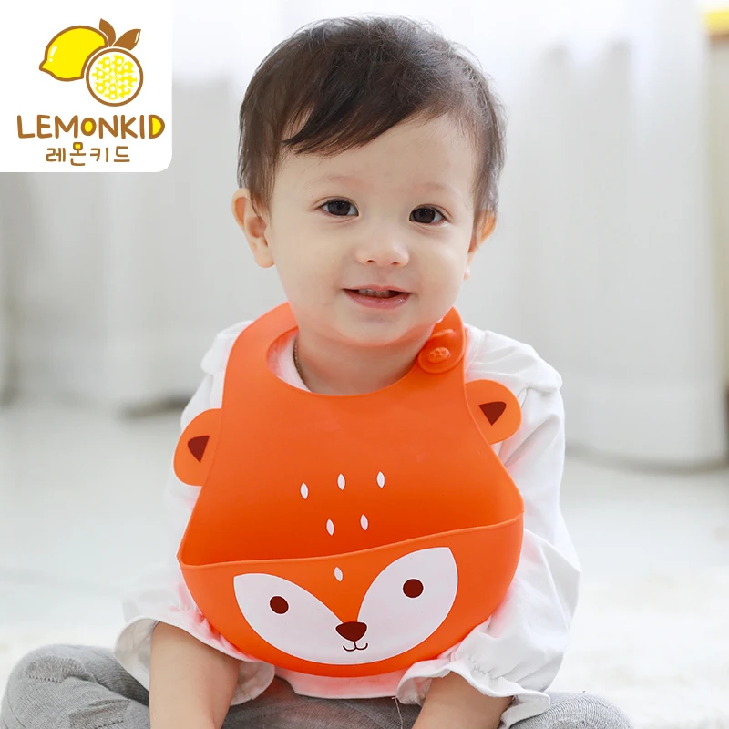 Cartoon Kids Silicone Baby Bibs Children/'s Waterproof Feeding Stuff Burp Cloth