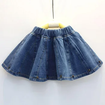 Girls Skirts 2019 Baby Girls Denim Skirt Toddler Children Jean Skirt Summer Style Cute Infant Child Kids Rivet Skirts Children 1