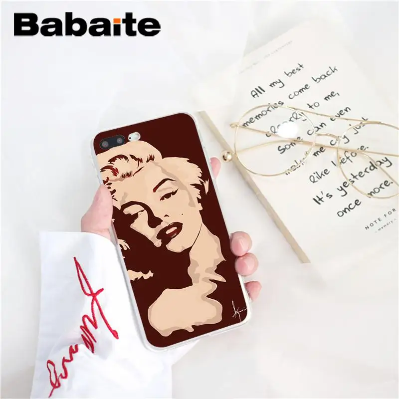 Babaite marylin monroe, TPU, аксессуары для телефонов, чехол, оболочка для iPhone 8, 7, 6, 6S Plus, X, XS MAX, 5, 5S, SE, XR, 10, чехол - Цвет: A14