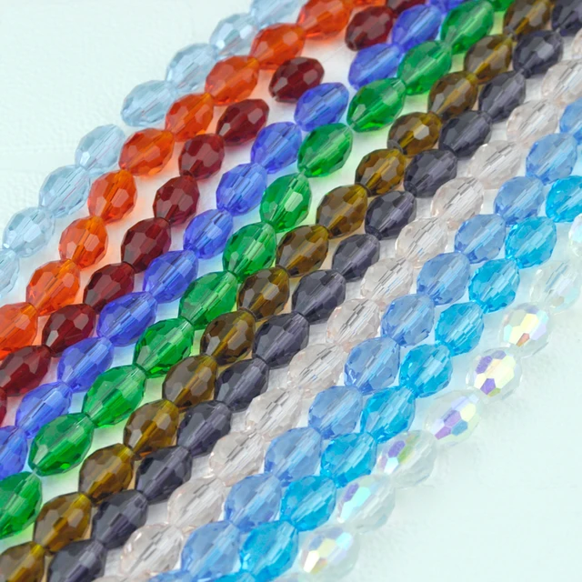 350pcs 8X10MM Oval Shaped Crystal Beads Random Mixed Color Crystal