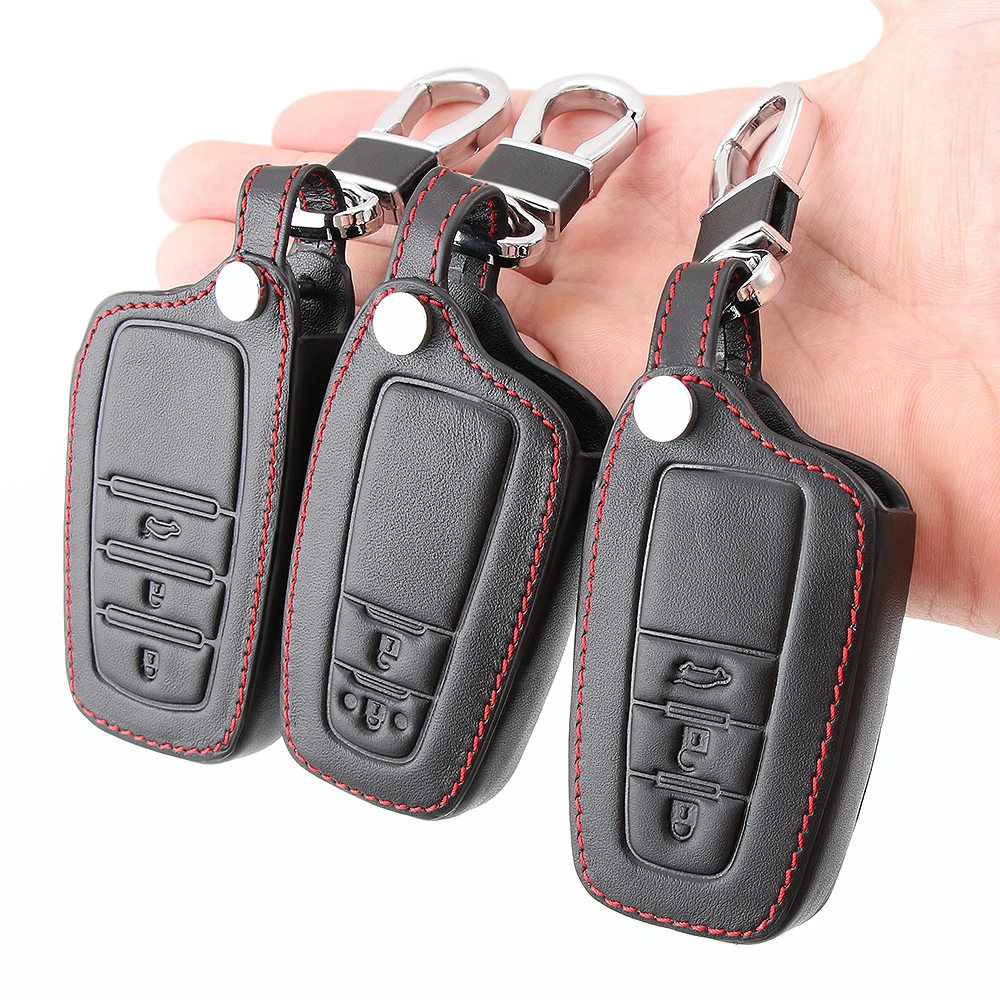 

2/3/4 Button Leather Car Remote Key Fob Shell Cover Case For Toyota Land Cruiser Prado Avensis IQ Corolla Prius Highlander Yaris