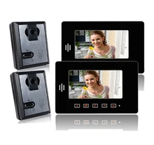 Freeship de dhl 7 “Entrada apartamento Teléfono de La Puerta sistema de monitores de 2 VS 2 cámaras de vídeo Timbre de la cámara Kit de Seguridad del Apartamento