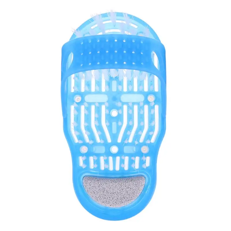 Hot Plastic Bath Shoe Shower Brush Foot Scrubber Shower Brush Massager Slippers Blue for Feet Pumice Foot Brush