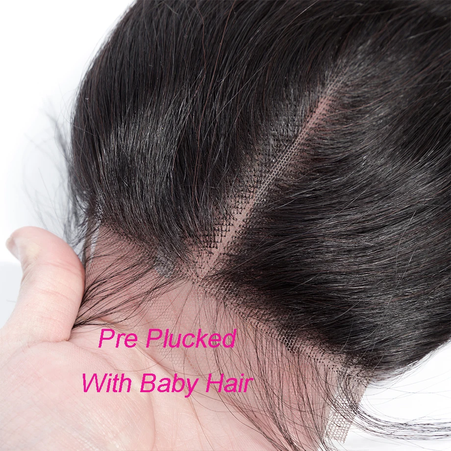 Piaoyi 4X4 кружева закрытия перуанские Реми прямые человеческие волосы закрытия с ребенком волос швейцарские кружева естественный цвет