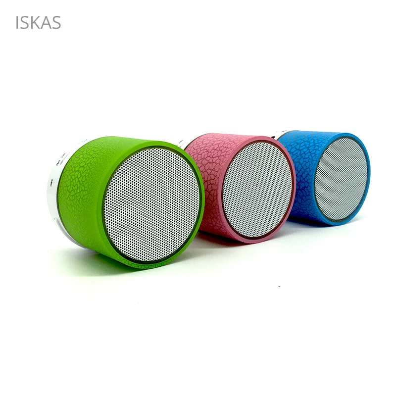 

ISKAS Loudspeaker Mini Bluetooth Speaker FM Radio Flash Disk TF Card AUX Wireless Plastic Sealed Surround USB Speakers LED New