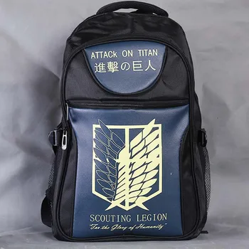 

Anime Attack On Titan Laptop Black Backpack/Double-Shoulder/School/Travel Bag for Teenagers or Animation Enthusiasts