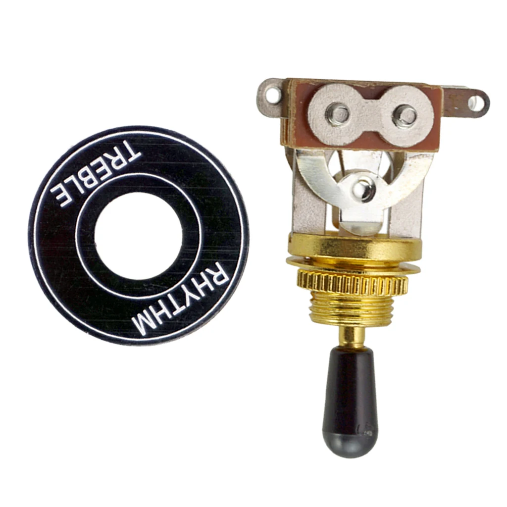 Brass Knob Guitar Switch 3-Channel Selector Toggle Guitar Switch Guitar with Rhythm Treble Washer Plate 
