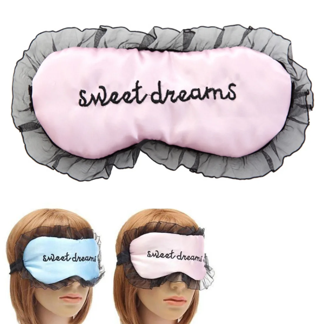 

Embroidery Silk Sleeping Eye Mask Sexy Eye Shade Sleep Mask Black Mask Bandage On Eyes For Sleeping