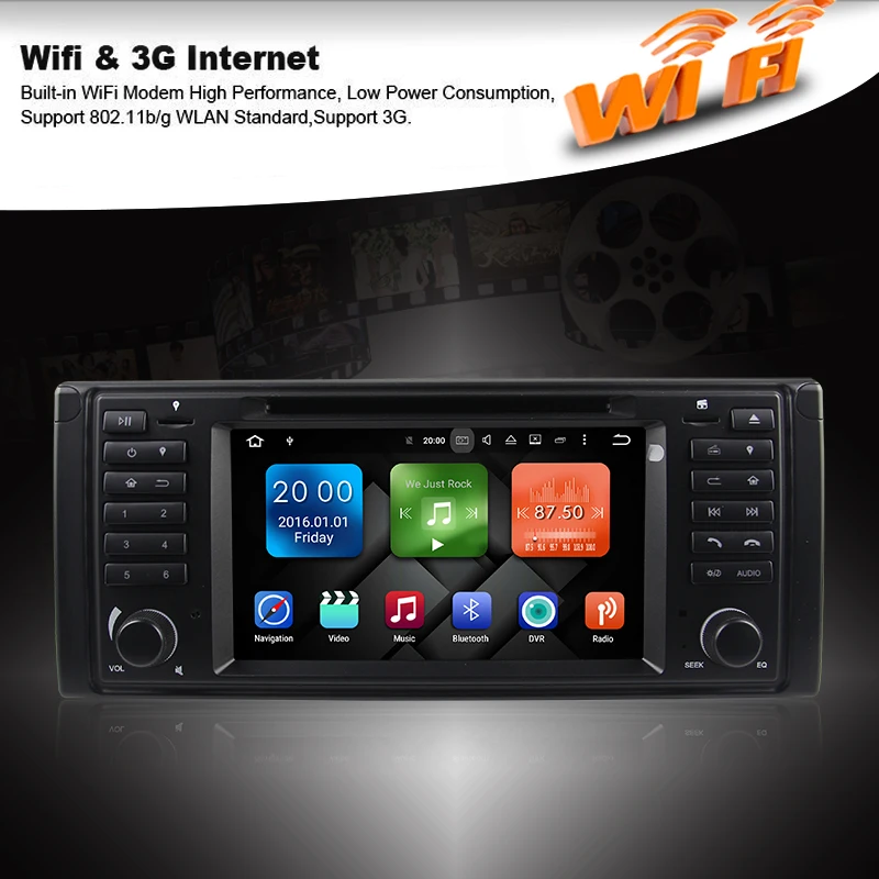 Best Eunavi Octa core Android 9.0 1 Din 4G RAM 32G ROM Car DVD player GPS navi Radio Stereo For BMW E39 1996-2003 E53 X5 with wifi bt 5