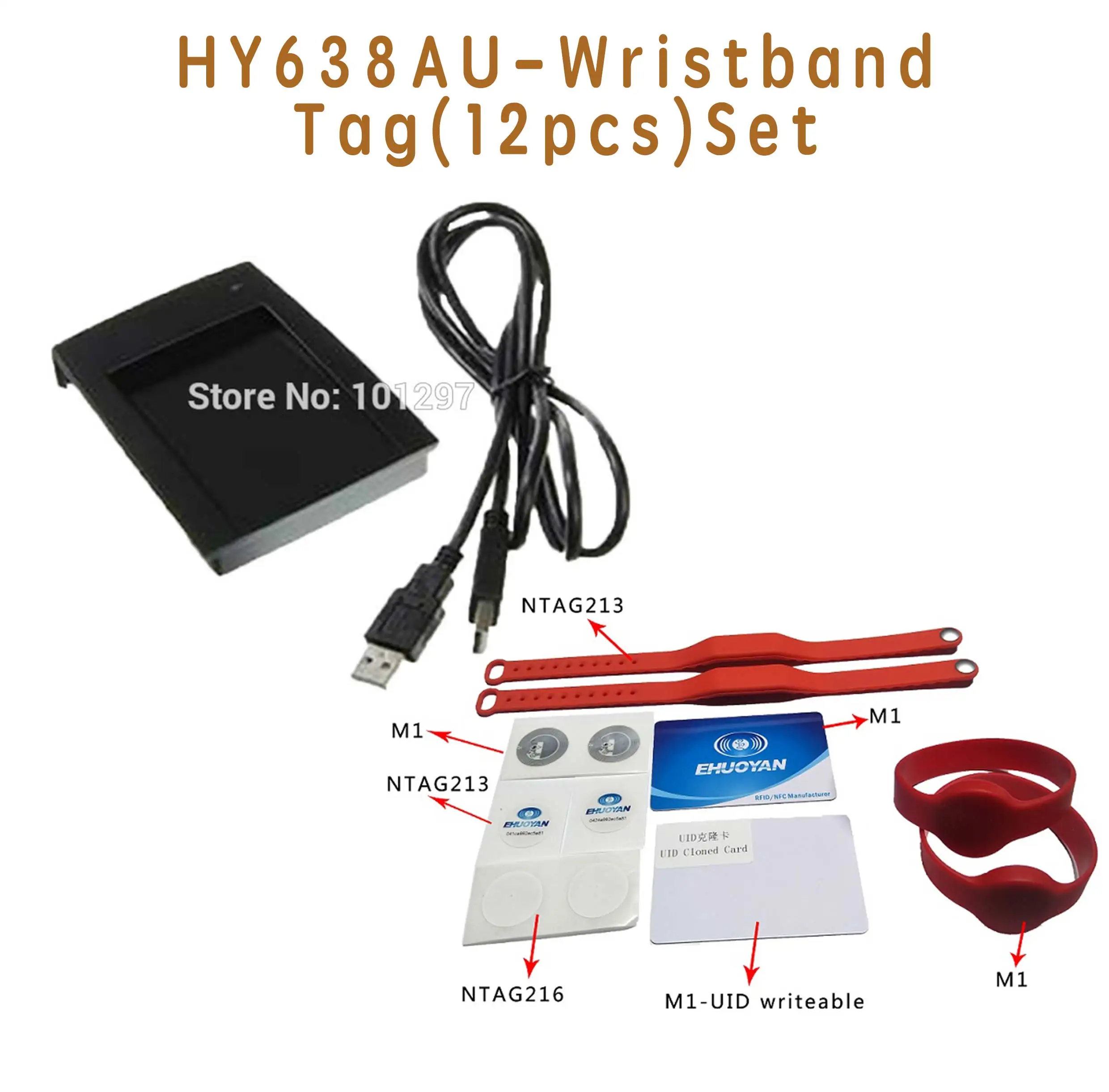 13,56 МГц ISO 14443 Rfid NFC считыватель писатель USB YHY638AU+ SDK+ читалка+ метки - Цвет: YHY638AU-Wristband