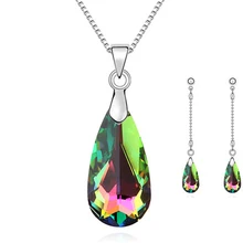 Австрийский кристалл и серебро женский ювелирный набор белого цвета свадебный ювелирный набор с разноцветными камнями африканский ювелирный набор