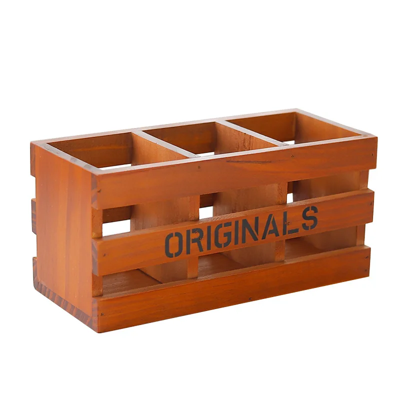 Wood Eco Friendly 3 Grid Storage Boxes Bins For Watches Home office