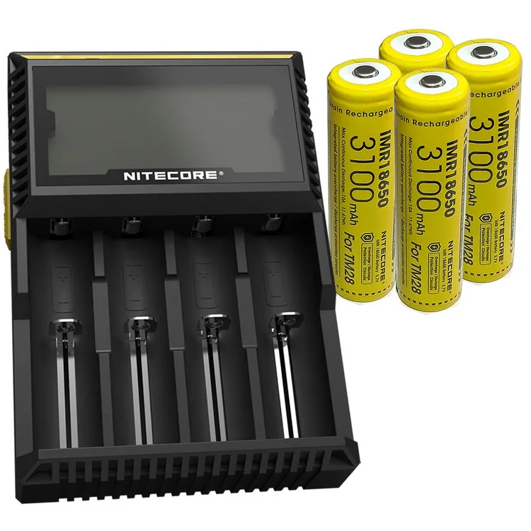 NITECORE IMR18650 3100 мА/ч, 10A 3,6 В литий-ионный Защищенный Перезаряжаемые Батарея высокопроизводительная для TM28 C1 фонарик (1 шт./кнопка вверху)