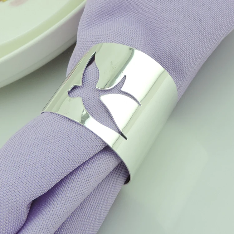 Pigeon Cutout Metal Napkin Rings Hotel / Wedding Supplies Party Table