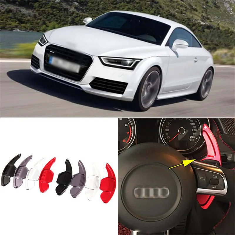 

For Audi TT 1pair Alloy Add-On Steering Wheel DSG Paddle Shifters Extension