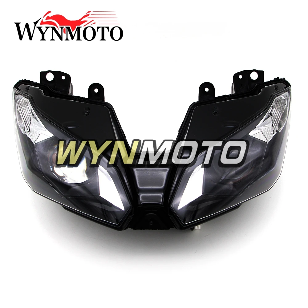 

New Plastic Front Headlight Assembly For Kawasaki ZX6R 2013 2014 Motorcycle Headlight Head Light Fairings Lamps