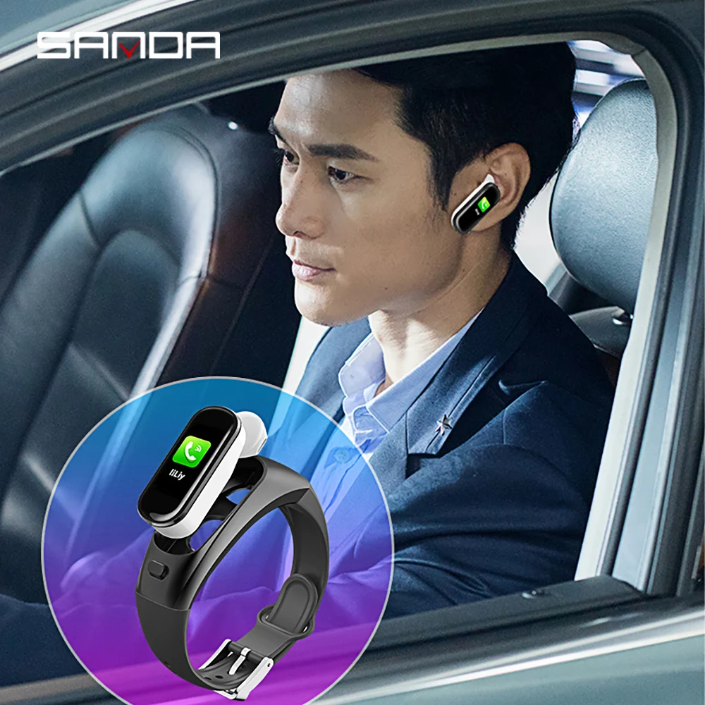 SANDA, умные часы, гарнитура, мужские, Bluetooth, беспроводная гарнитура, для девушек, кровяное давление, пульсометр, умные часы с браслетом sp