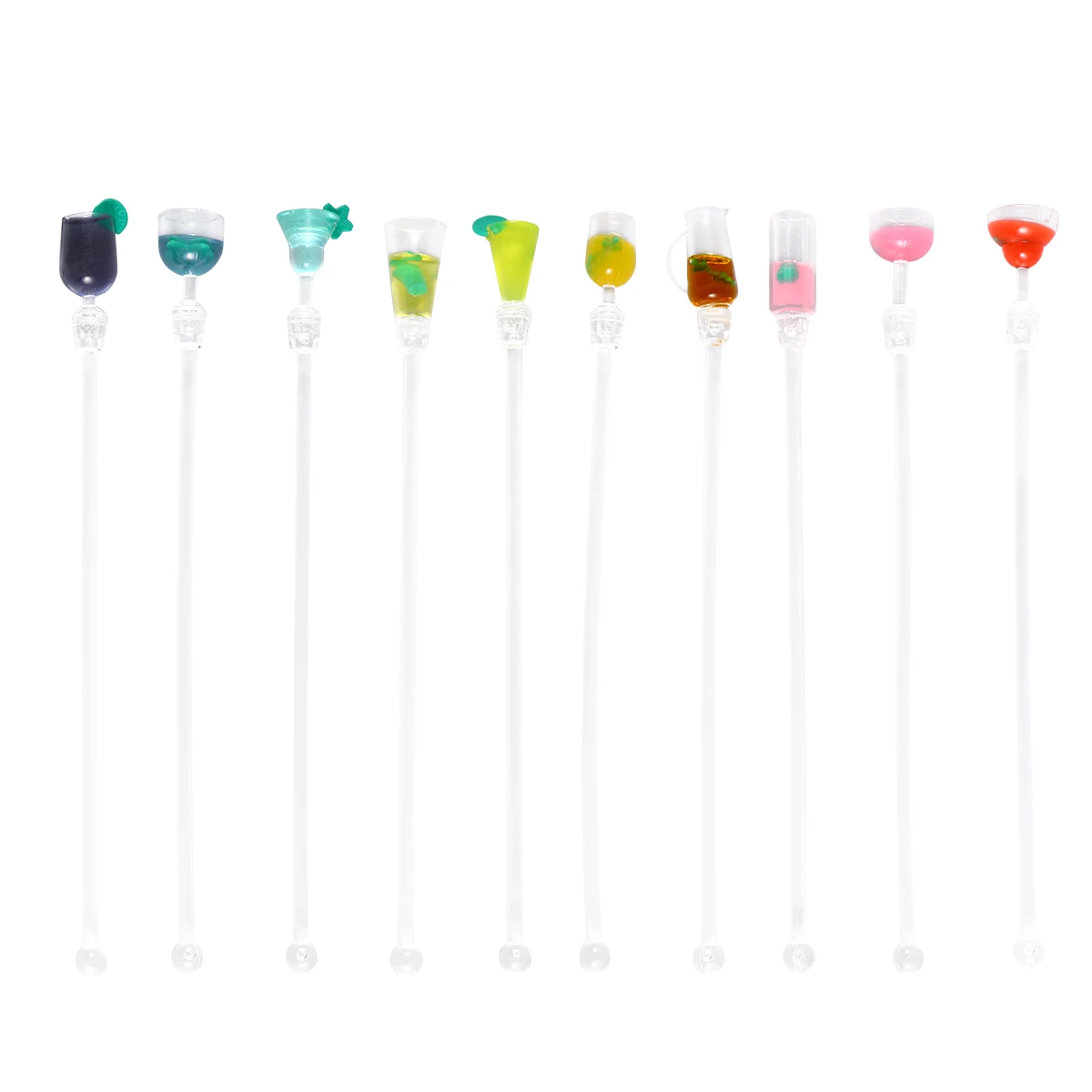 10pcs 23cm Cute Cocktail Drink Mixer Bar Stirring Mixing Sticks with