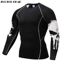Punisher Compression Shirt Men Breathable Quick Dry T Shirt Bodybuilding Top Crossfit Tee Fitness Weight lifting Base Layer