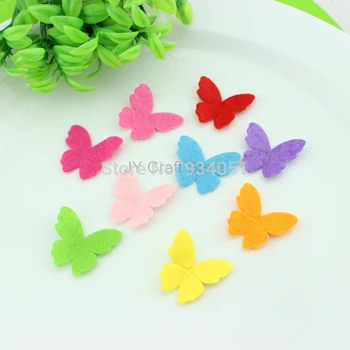 

Set of 1000pcs rainbow felt pack butterfly shape nonwoven applique multiple color wholesale free shipping 27x25mm