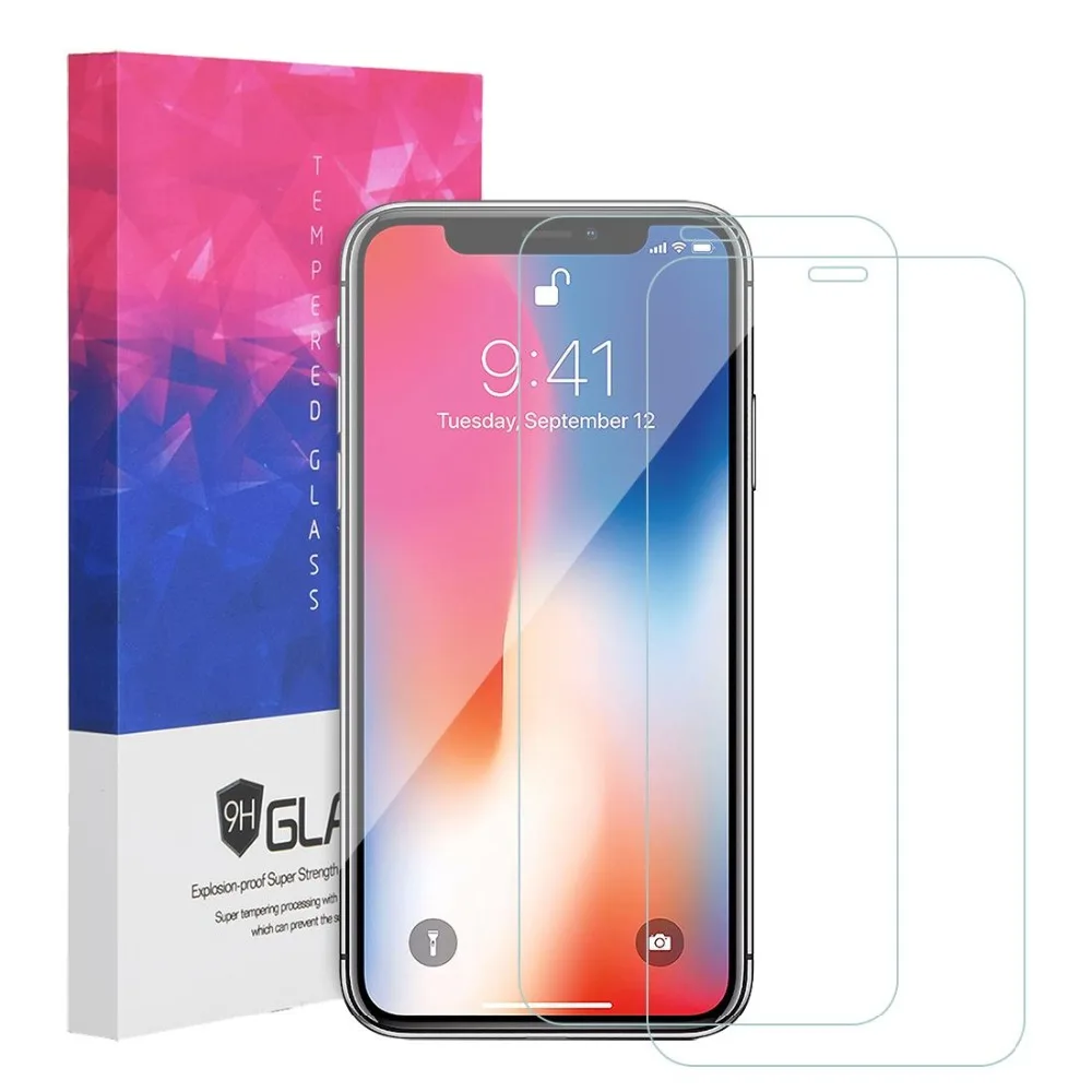 

2pcs/Set Screen Protector For iPhone Xs Max Tempered Glass Phone Mobile Screen Protector Transparent For iPhone X Xs XR