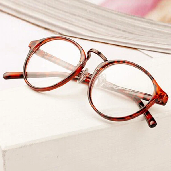 Очки мужские женские прозрачные очки ботаника прозрачные линзы очки унисекс ретро очки Женская линза очки - Цвет оправы: Leopard