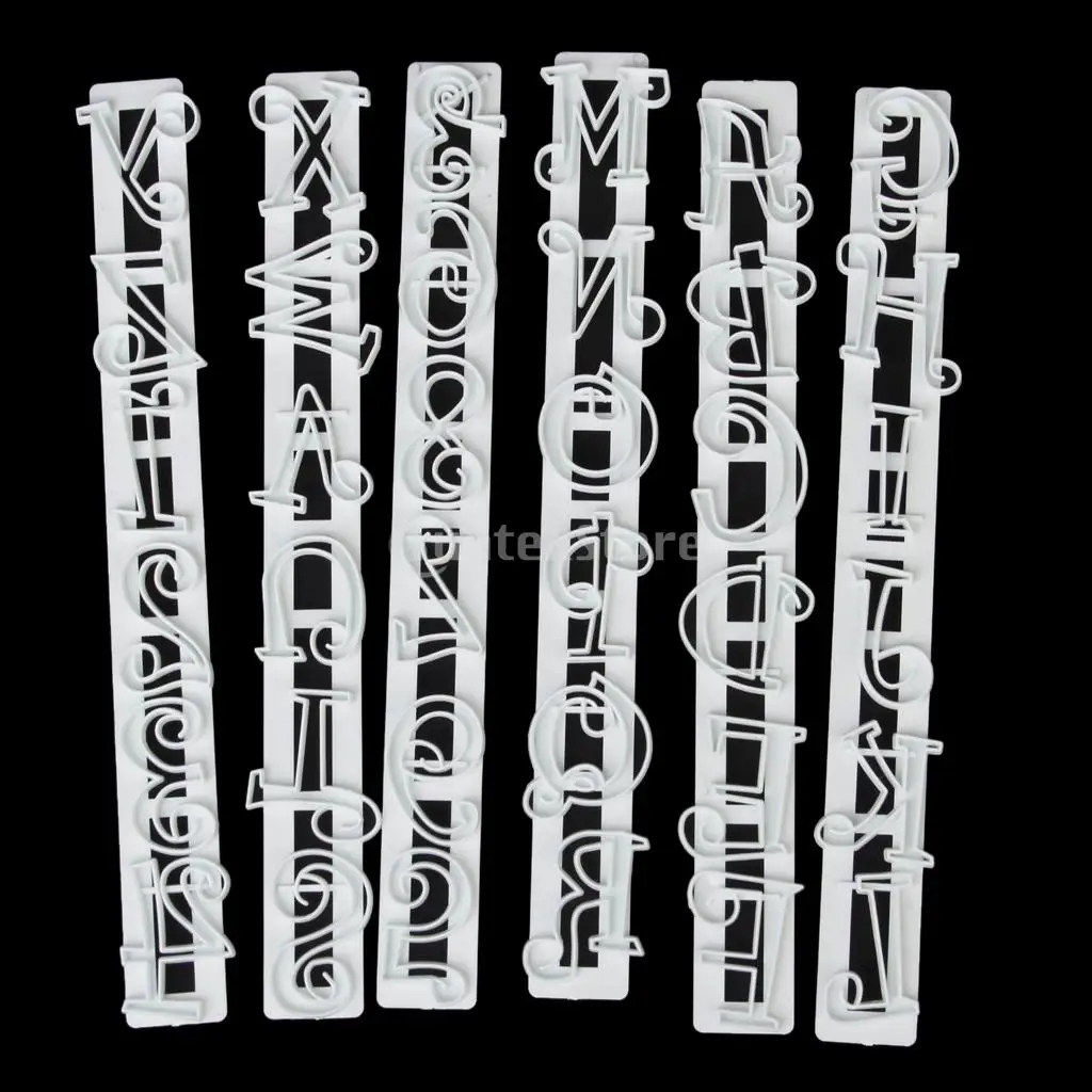 

6pcs Numbers and Alphabet Letters Fondant Cake Cutter Plungers