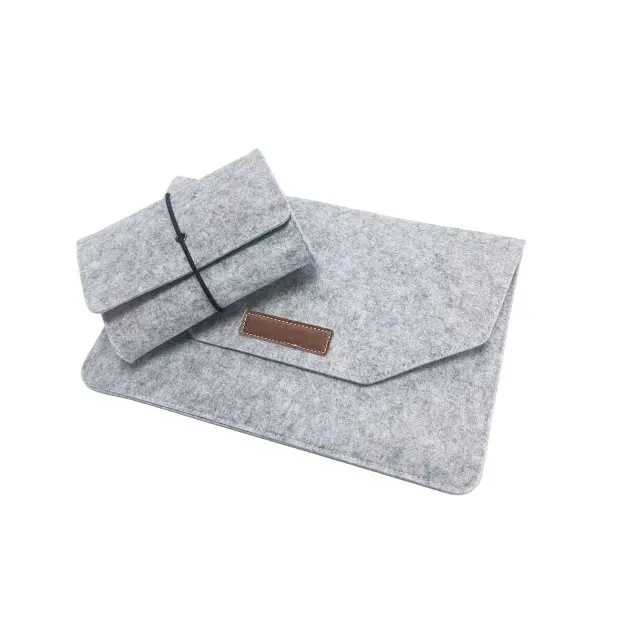 RYGOU ноутбук рукав войлочный конверт чехол для переноски с мышкой чехол для Macbook Air Pro retina 11 12 13 15 дюймов ультрабук сумка - Цвет: Серый