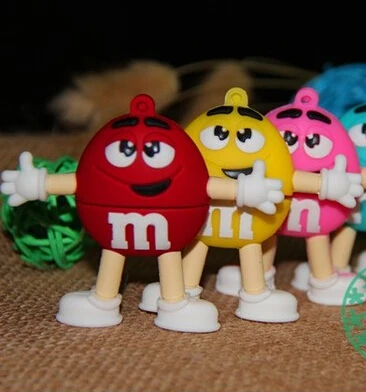 Горячая Распродажа, M& M флеш-накопитель, USB флеш-накопитель, 4 ГБ, 8 ГБ, 16 ГБ, 32 ГБ, 64 ГБ, USB флешка, флешка, u-диск, креативный, прекрасный, забавный подарок