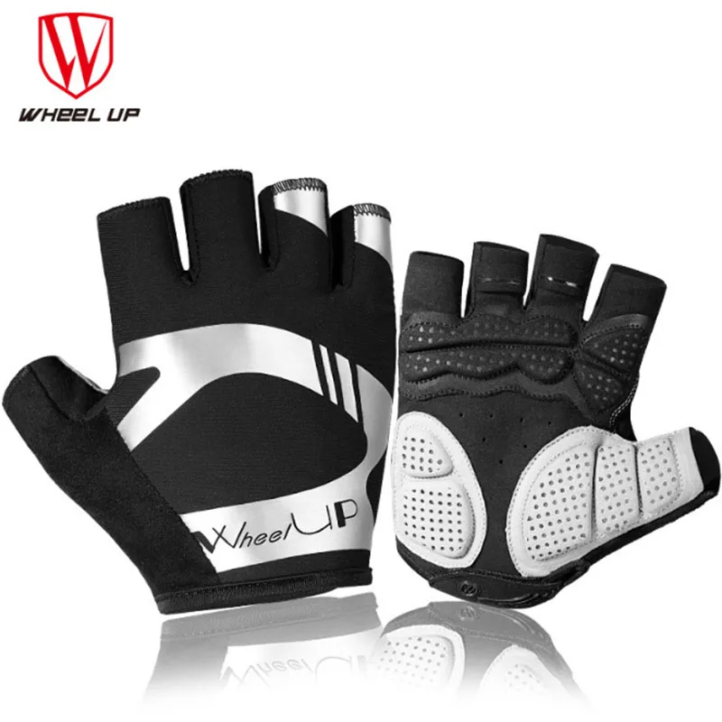 

Wheel Up Cycling Gloves Black Half Finger Men Summer Sport Outdoor Bicycle Reflective Gloves Racing Mtb Running Dorashka Hiking