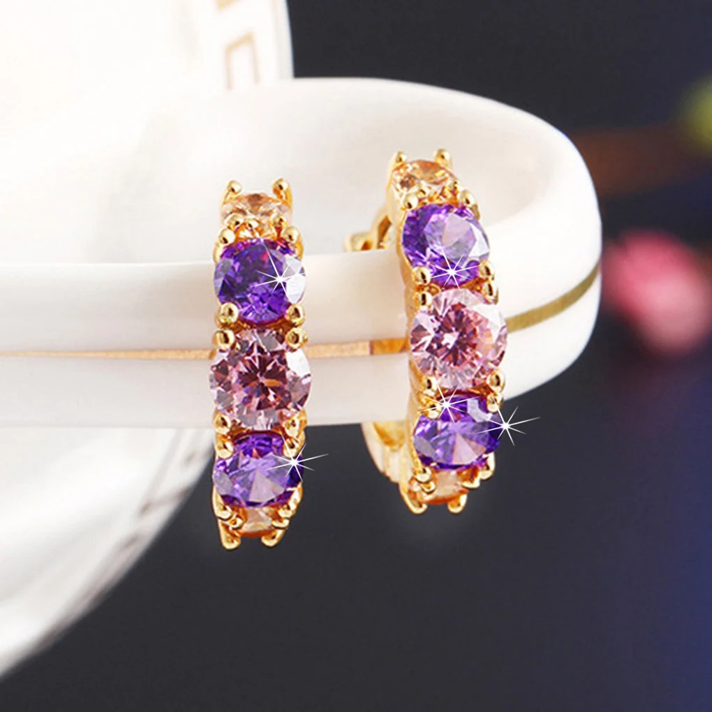 

Hot Sale Women Hypoallergenic Crystal Ear Studs Rhinestone Buckle Earrings Jewelry 1 Pair