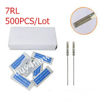

500 Pcs/lot Sterilized Permanent Tattoo Eyebrow Needles Make up pen 7RL free shipping
