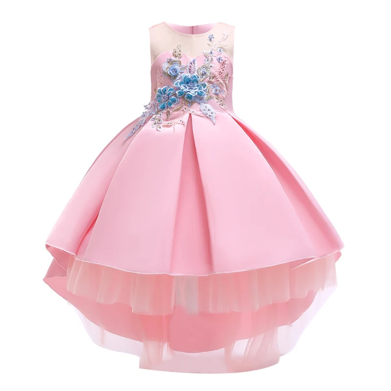 Высокое качество; рождественское платье для девочек; коллекция года; новогодние вечерние Детские платья для девочек; свадебное платье; Детские платья принцессы; Vestidos - Цвет: Pink