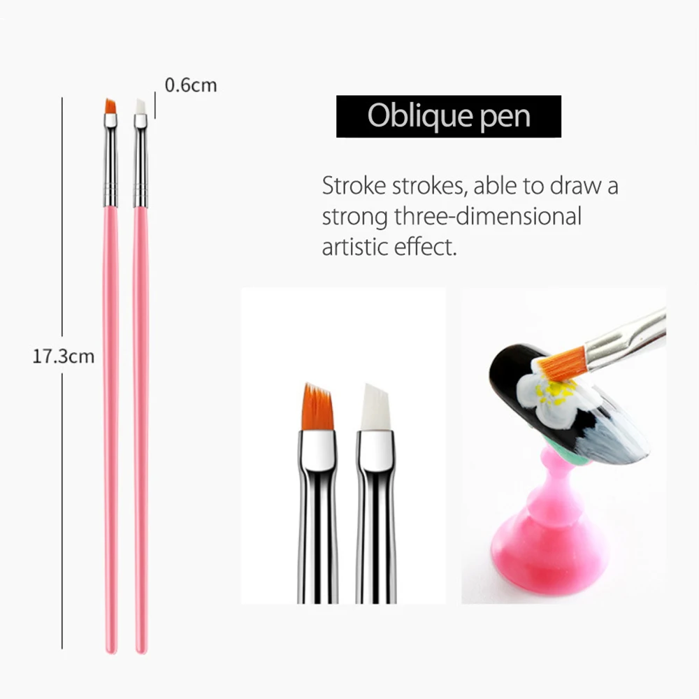 15pcs/set UV Gel Brush Liner Painting Pen 3 colors Manicure Gel Brush Nail Art Gradient Painting Drawing For Gel Nail Polish