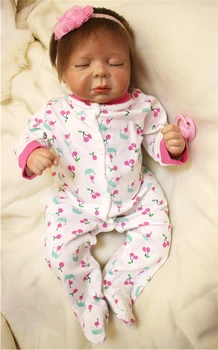 

22inch Handmade silicone simulation 55cm lifelike Girl Baby Bedtime collective Early Education Toy kids Xmas presents for kids