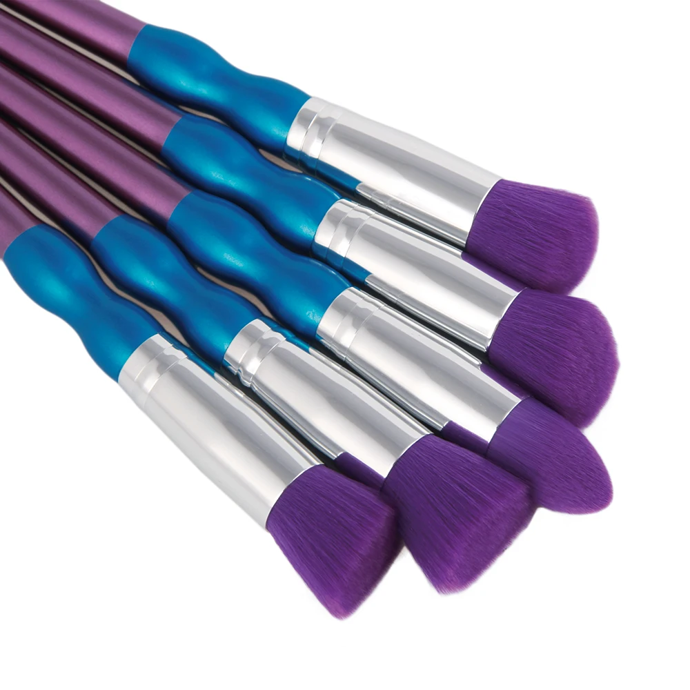 10Pcs Gourd Handle Makeup Brush Set Powder Blush Foundation Eye Shadow Brush Soft Hair Cosmetic Brushes For Flawless Makeup (11)