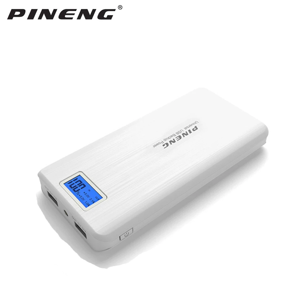 Genuino banco de energía pineng-pn999 20000mAh Dual USB LED linterna banco de energía Bateria carga