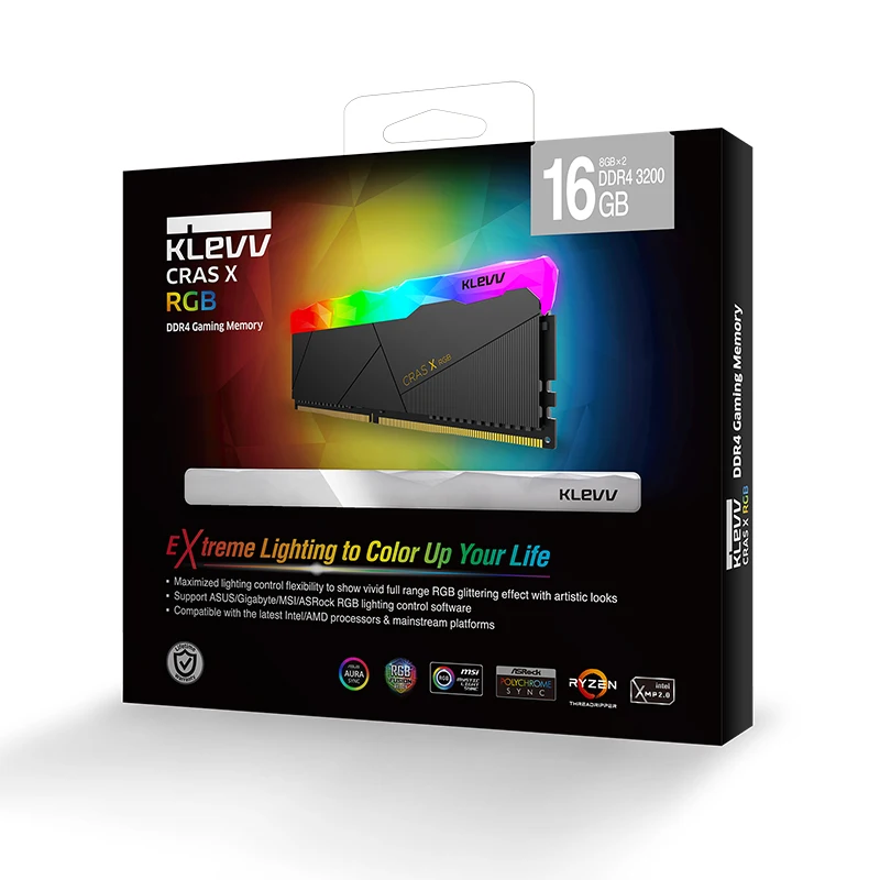 

Klevv CRAS-X 16GB 2X8GB Dual-channel DDR4 RGB 3200MHz DIMM Desktop Memory Internal Memory Support motherboard ddr4 3200 MHZ