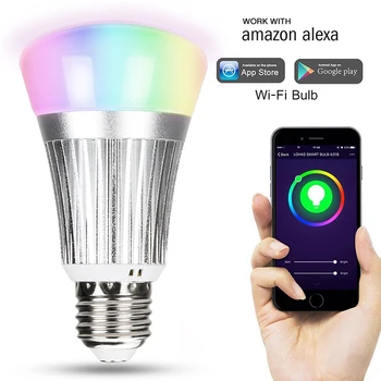

Smart WiFi LED Light Bulb 7W E27 RGBW Multicolor Dimmable LED Lamp Bulb Bombilla Compatible with Amazon Alexa,Google Assistant