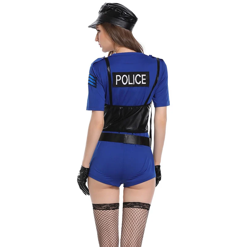 Сексуальный полицейский наряд-униформа сексуальный полицейский костюм сексуальное боди наручники шляпа костюмы на Хэллоуин Косплей полицейский женский костюм