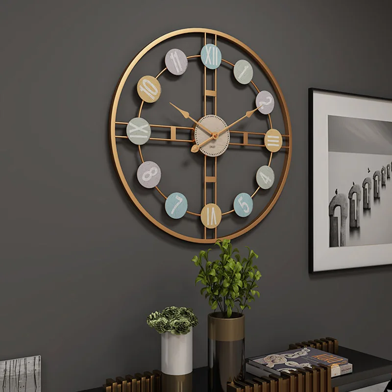 

New 3D Hanging Clock 50cm Europe America Fashionable Style Iron Silent Wall Clock Absolutely Silent Bedroom Decor For Home Decor