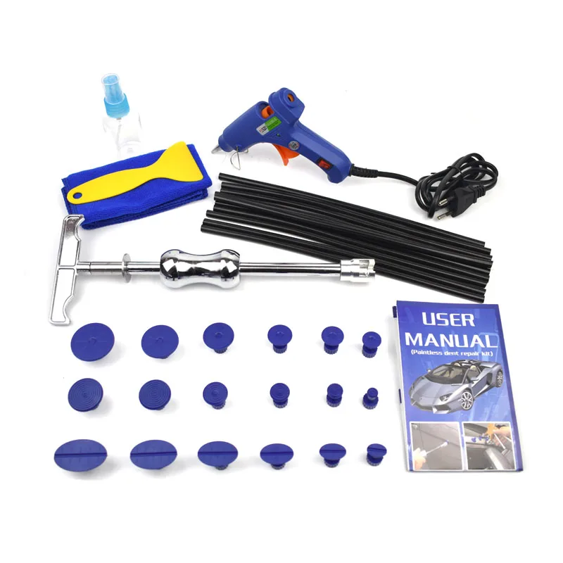 Paintless Dent Removal Kit Slide Hammer With 18Pcs Glue Puller Tabs And Glue Gun Glue Sticks For