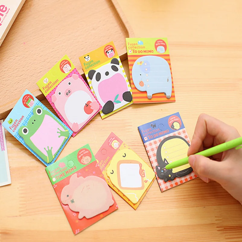 Оптовая Продажа 800 шт N Times милые животные Post It Kawaii Sticky Notes 8 видов узоров блокнот