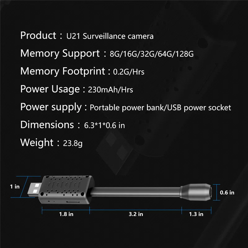 Смарт Wifi USB камера U21 HD в режиме реального времени наблюдения IP камера AI обнаружения человека петля записи мини камера DVR видеокамера