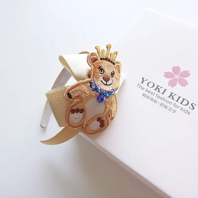 

1 PCS New Cute Crown Bear Bowknot Kids Hair Hoop Baby Hairbands Princess Headwear Girls Hair Accessories Children Headbands