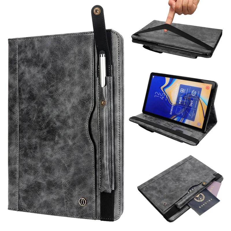 Чехол-накладка из искусственной кожи для samsung Galaxy Tab S4 10,5 T830 T835 SM-T830 SM-T835, умный чехол для планшета с карандашом+ пленка+ стилус