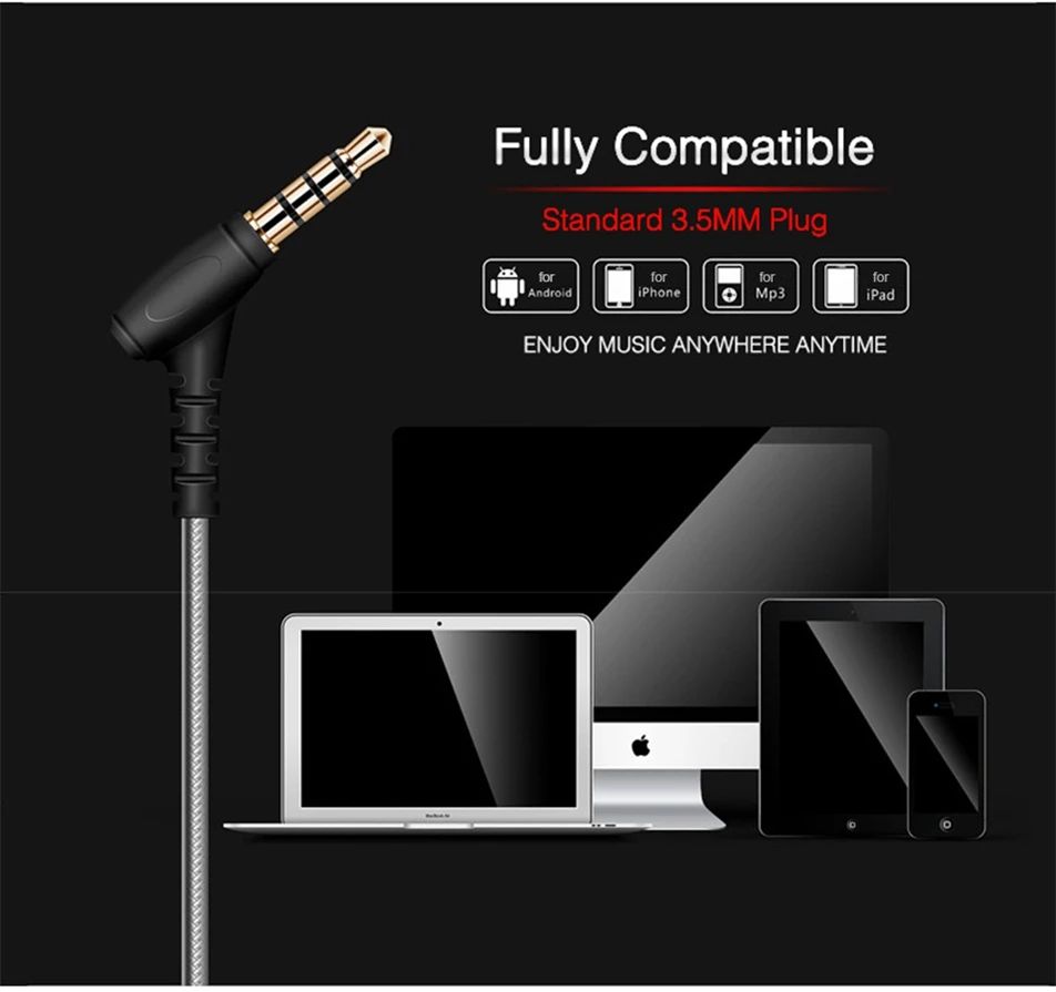 Icoque Stereo Bass Earphone In-ear Portable Headphones With Mic for Samsung Galaxy S7 S8 iPhone 6s 5s PC In Ear Hi-fi Earphones  (8)
