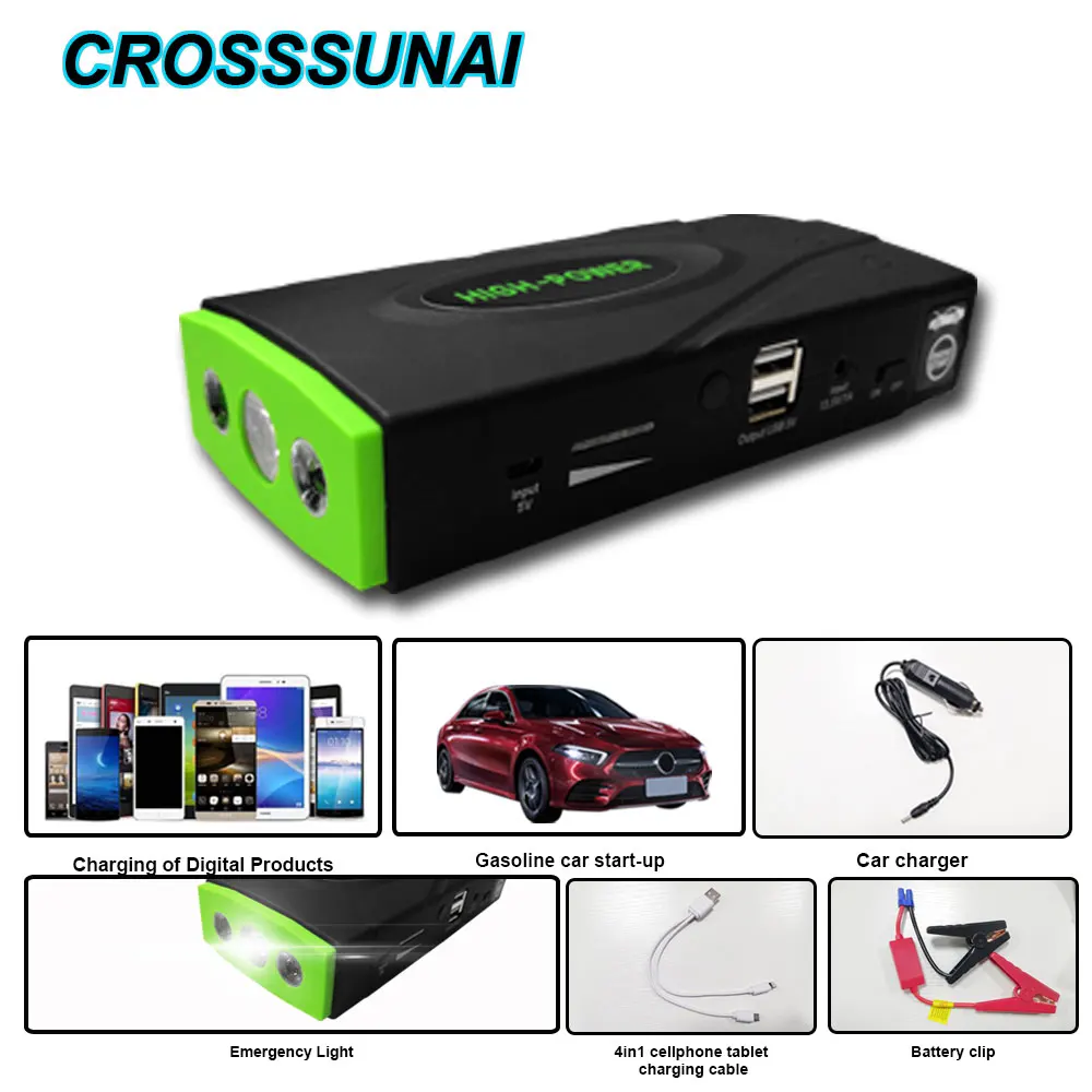 

Emergency Car Jump Starter High Power Portable Vehicle Battery Charger 12V Startup Power Bank For Car Starting Device Accessorie