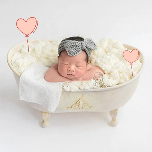 fill with water iron shower baby bathtub newborn Photography Props shooting  bebe bathtub creative lovely  prop