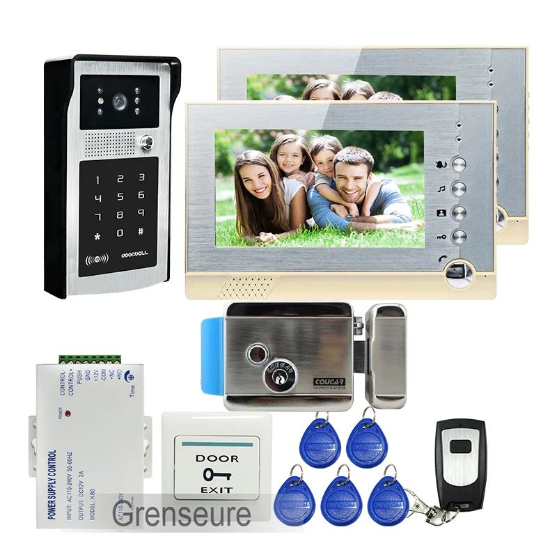 FREE SHIPPING 7 LCD Screen Record Video Intercom font b Door b font Phone System 2